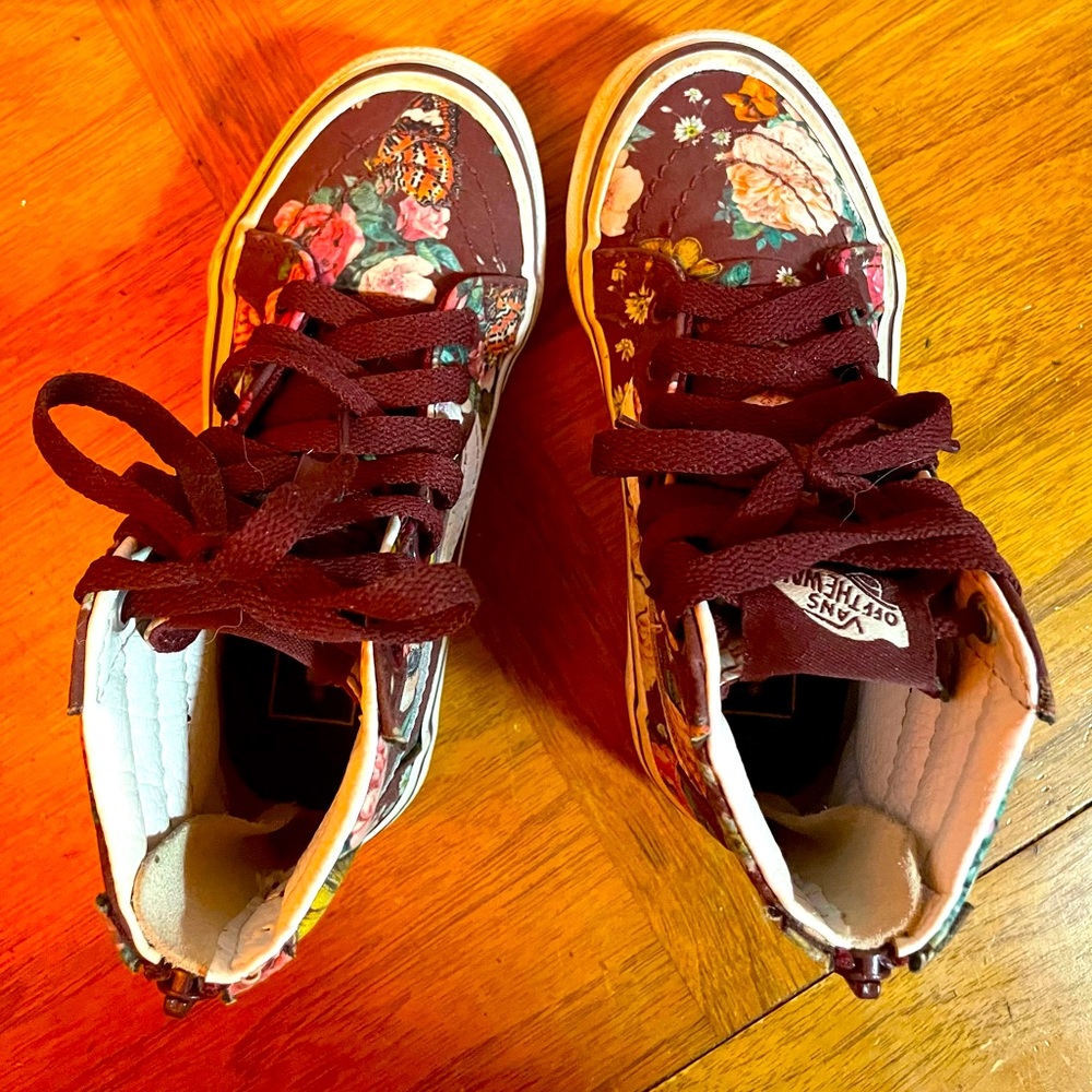 Kids floral high-top Vans